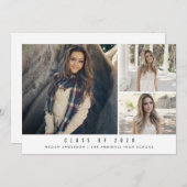 モダンな写真の卒業の発表 案内状 (正面/裏面)
