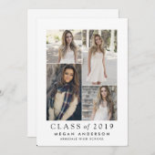 モダンな写真の卒業の発表 案内状 (正面/裏面)