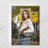 モダンな写真の卒業パーティー招待状 招待状 (正面)
