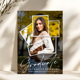 モダンな写真の卒業パーティー招待状 招待状