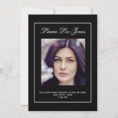 モダンな写真の卒業 案内状 (裏面)