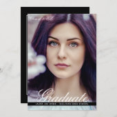 モダンな写真の卒業 案内状 (正面/裏面)