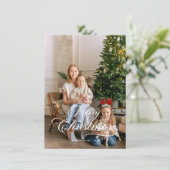 モダンな写真の家族クリスマスカード 招待状 (スタンド正面)