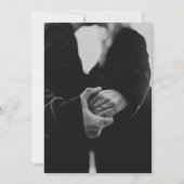 モダンな写真の白黒の結婚式 招待状 (裏面)