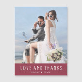 モダンな写真の結婚式のお礼 - 愛と感謝 (正面)