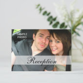 モダンな写真の結婚式の受付カード 招待状 (スタンド正面)
