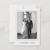 モダンな写真の結婚式の御礼 サンキューカード (正面)