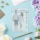 モダンな写真の結婚式ミニマルなタイポグラフィ アクリル招待状 (インサイチュ (ウェディング))