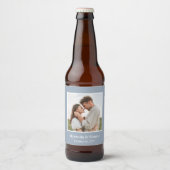 モダンな写真の結婚式ラベル ビールラベル (正面)