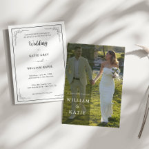 モダンな写真の結婚式招待状 ミニマリスト エレガント 5x7