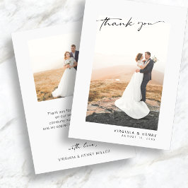 モダンな写真の結婚式 サンキューカード