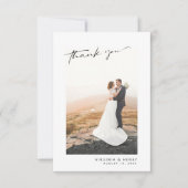 モダンな写真の結婚式 サンキューカード (正面)