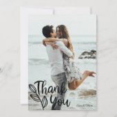 モダンな写真の結婚式 サンクスカード W メモ サンキューカード (正面)