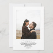 モダンな写真の結婚式 サンクスカード W メモ サンキューカード (裏面)