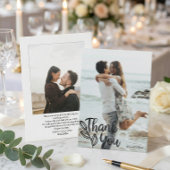 モダンな写真の結婚式 サンクスカード W メモ サンキューカード