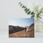 モダンな写真の結婚式 ポストカード (スタンド正面)