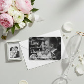 モダンな写真の結婚式|ミニマリストの植物柄フラワー サンキューカード