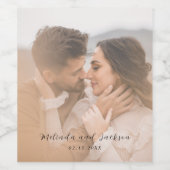 モダンな写真の結婚式 ワインラベル (シングルラベル)