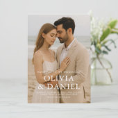モダンな写真の結婚式 招待状 (スタンド正面)