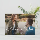 モダンな写真の結婚式 Save The Date 招待状 (スタンド正面)