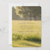 モダンな写真の緑の牧場のブライダルシャワー 招待状 (正面)