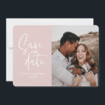 モダンな写真の花のウェディング・セーブ・ザ・デート セーブザデート<br><div class="desc">モダンな写真の花のウェディング・セーブ・ザ・デート。紫、ピンク、茶色、緑を基調とした色合いのモダンなラスティックウェディング。手書きのスクリプトを添えて。</div>