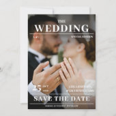モダンな写真の雑誌の表紙の結婚式招待状 招待状 (正面)