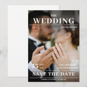 モダンな写真の雑誌の表紙の結婚式招待状 招待状 (正面/裏面)