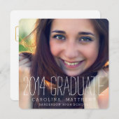 モダンな写真の高校卒業のパーティー 招待状 (正面/裏面)