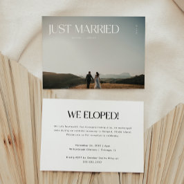 モダンな写真の「新婚」結婚式後のパーティー 招待状