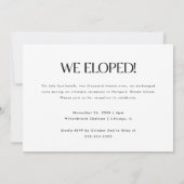 モダンな写真の「新婚」結婚式後のパーティー 招待状 (裏面)