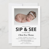 モダンな写真の「Sip And See」パーティー招待状 招待状 (正面)