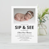 モダンな写真の「Sip And See」パーティー招待状 招待状 (スタンド正面)