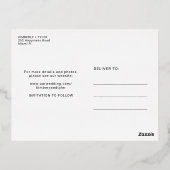 モダンな写真を使ったおしゃれな結婚式の事前告知 ゴールド 箔招待状ポストカード (裏面)
