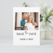 モダンな写真を使った結婚式のSave the Date招待状テンプレート 招待状 (スタンド正面)