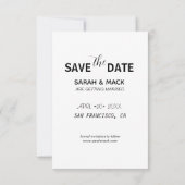 モダンな写真を使った結婚式のSave the Date招待状テンプレート 招待状 (裏面)
