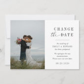 モダンな写真を使った結婚式延期のお知らせ セーブザデート (正面)