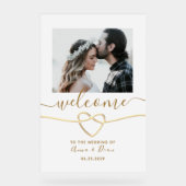 モダンな写真ウェディングウェルカム アクリルサイン (正面)