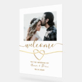 モダンな写真ウェディングウェルカム アクリルサイン (傾斜)