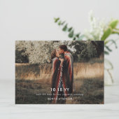 モダンな写真ウェディングテンプレート Save the Date ポストカード (スタンド正面)