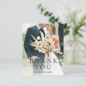 モダンな写真エディトリアル結婚式サンクスカード (スタンド正面)