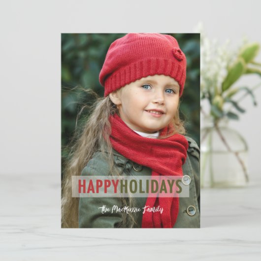 モダンな写真オーバーレイクリスマス シーズンカード (スタンド正面)