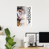 モダンな写真オーバーレイ ウェルカムネーム ウェディングポスター ポスター (ホームオフィス)