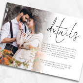 モダンな写真オーバーレイQRコード 詳細 結婚式 エンクロージャーカード