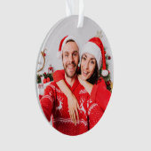 モダンな写真クリスマスの面白い定義 オーナメント (正面)