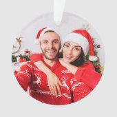 モダンな写真クリスマスの面白い定義 オーナメント (正面)