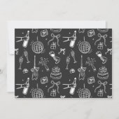 モダンな写真コラージュが楽しい手描き誕生日 招待状 (裏面)