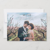 モダンな写真コラージュでお知らせ ラブレター セーブザデート (裏面)