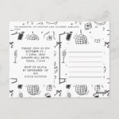 モダンな写真コラージュで楽しむ手描き誕生日 ポストカード (裏面)