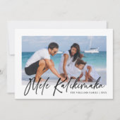 モダンな写真コラージュのハワイアン ホリデー カード メレ カリキマカ (正面)